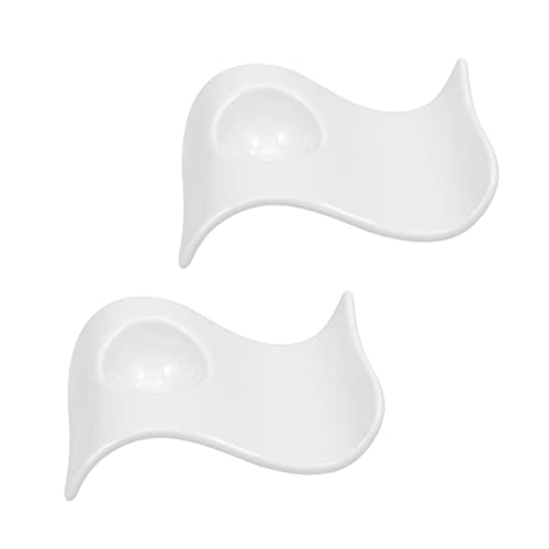 Cabilock 2pcs Ceramic Egg Cup Kitchen Accesories Kitchen Accessory Egg Organizer Egg Stand Holder Ornament Container Breakfast Egg Cups Ceramic Egg Holder Egg Cup for Home Ceramics White