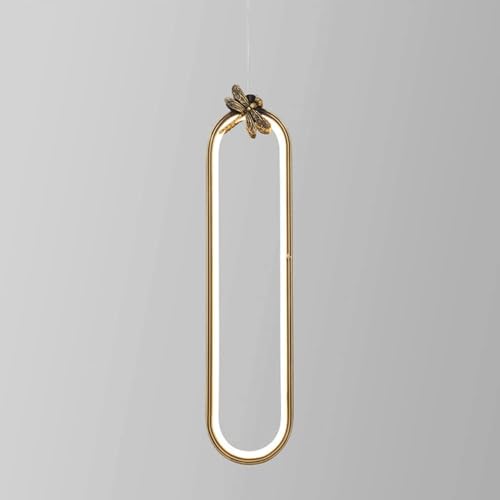 Lumière suspendue en ligne LED en forme de U et lampe suspendue dorée de chambre