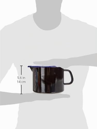 Foto von Riess, 0054-025, Schnabeltopf ø 16cm, HOTEL/PROFI, Schwarz, Emaille, Vol. (rec.): 2,0 Liter, Made in Österreich, LBH: 23,5x17,5x13,0cm, 0,750kg, Kanne mit Henkel, Deckel, Gasherd geeignet