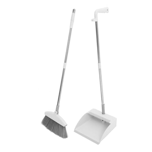 FOMIYES Ergonomic Handle Heavy Duty Broom Set Dustpan Kit Indoor Floor Cleaning Broom Dustpan Set for Home Office