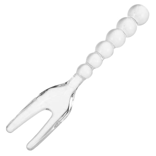 NAMOARLY Glass Forks for Dessert Transparent Mixing Forks for Coffee Pastries and for Parties Cafes and Special Occasions