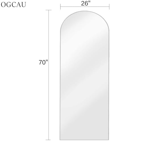 Image of OGCAU 70 inchx26 inch Arched Full Length Mirror, Floor Full Body Mirror, White