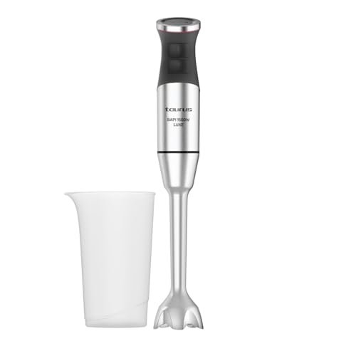 Taurus – Batidora de Mano 1500W | 20 velocidades + TURBO| Cuchillas Inox| Campana Antisalpicaduras| Ergonómica| Libre BPA| Apta Lavavajillas| Pica Hielo
