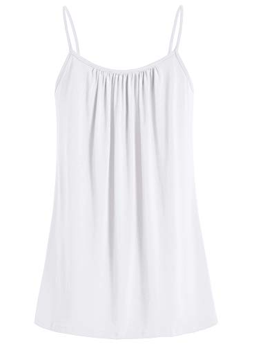 Esenchel Women's Loose Cami Tank Top Casual Camisole 2X White