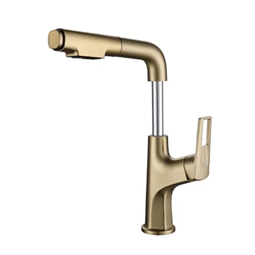 Mitigeur de lavabo avec douchette extractible noir réglable en hauteur eau chaude et froide