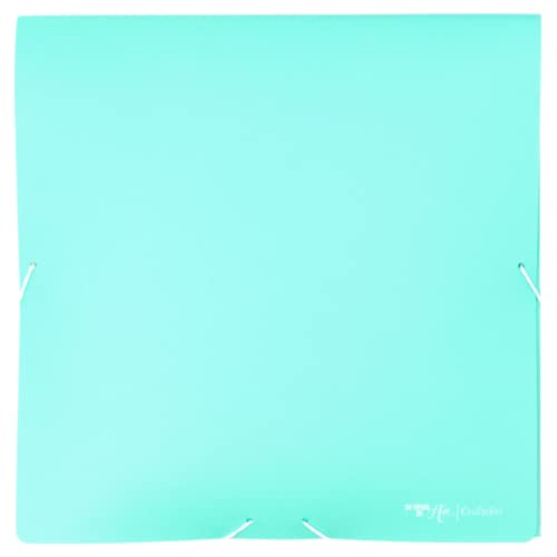 Craftelier - Carpeta con Cierre de Gomas de Organización y Almacenamiento para Papeles, Cartulinas y Materiales de Scrapbooking y otras Manualidades | Tamaño 30 x 30 cm (12' x 12') - Color Turquesa
