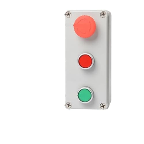 Caja de Control de botón pulsador de tres posiciones 3P, reinicio momentáneo con cubierta protectora, carcasa de plástico a prueba de polvo(3P Three Flat)