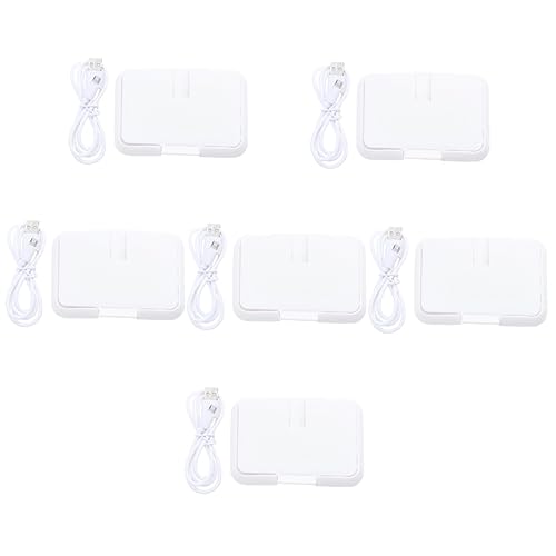 TOYANDONA 6 Piezas De Almacenamiento Blanco Bebé Mini Maquillaje Toallita Agua Wamerportable W Dispensador Rápido USB Máquina Práctica Toallitas Batería Pañal Calentador Vehículo Recién