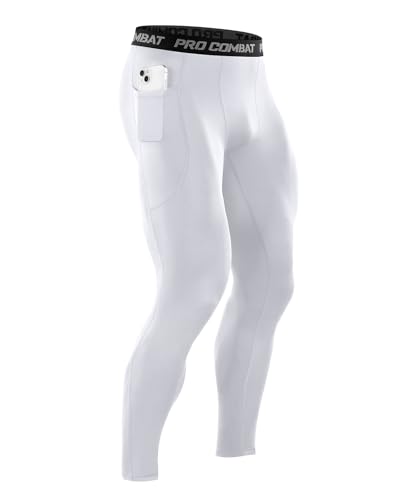 Recopilación de Leggings y medias deportivas para Hombre disponible en línea. 47 Niksa - Paquete de 1/3 pantalones de compresión para hombre, leggings deportivos de rendimiento, mallas de gimnasio para correr, yoga, entrenamiento, deportes, Blanco, Small