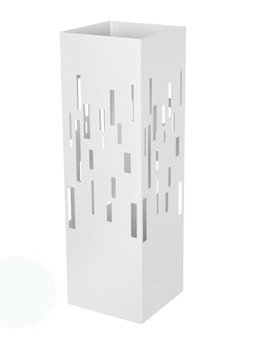 HERSIG - Paraguero Metálico - Paragueros Modernos y Decorativos - Paragueros Originales para Entrada, Recibidor, Oficina o Comercio | Paragüero de Diseño Elegante y Funcional - Diseño Moderno - Blanco