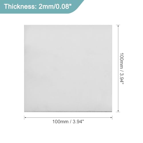 Image of uxcell 1Pcs GR2 Titanium Plate Sheet, 100x100x2mm Titanium Alloy Metal Sheet for Industrial Machinery Metalworking (4 inchx4 inchx0.08 inch)