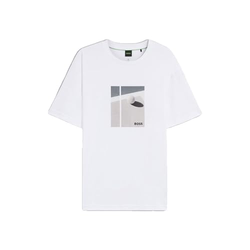 Boss Per Uomo. 50554365 Maglietta Bianca Join Relaxed Gtx (M), Bianco, Casual, Cotone, Manica Corta