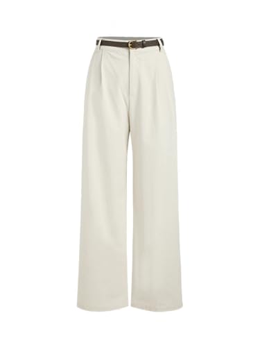CIDER Solid Linen Blend Belted Wide Leg Pants