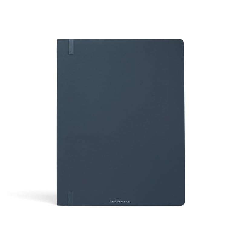 Karst Pro Series Softcover Agenda - Daily Planner & Journal Notebook, Water Resistant Stone Paper, 144 Pages, Lay Flat Binding, Expandable Back Pocket - Marine