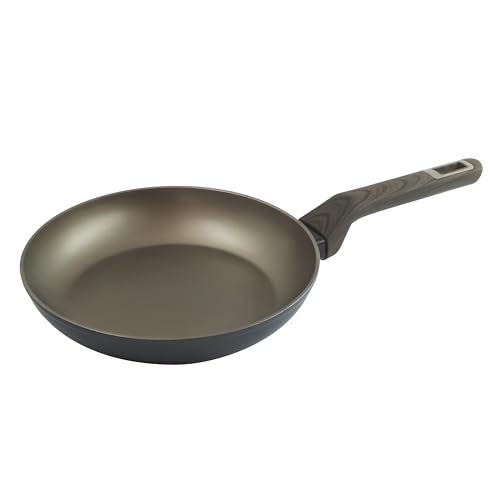 Zanetti, Sartén forjada de alto espesor Terra, sartén antiadherente de aluminio, apta para todos los pisos incluida inducción, mango Soft Touch efecto madera, diámetro 18 cm, embalaje 100% reciclado