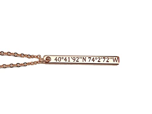 Coordinate Necklace with GPS Location Engraving