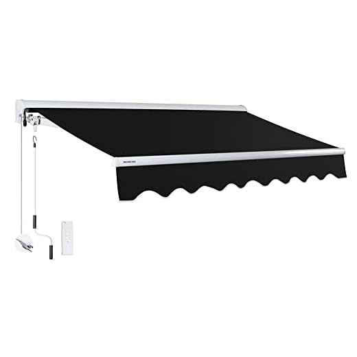 Best non fading patio umbrellas Advaning 12x10 Motorized Retractable Awning