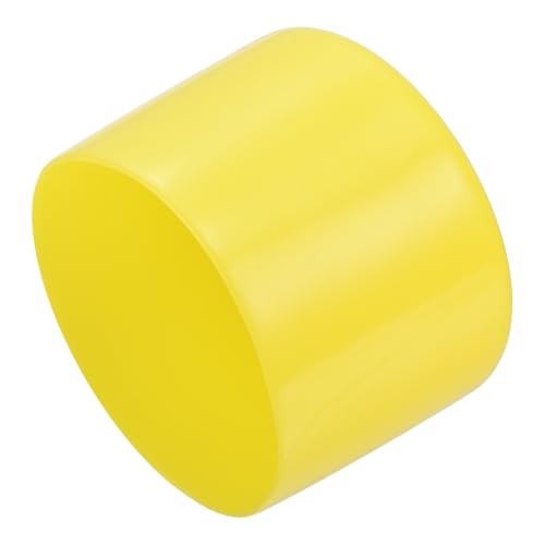 Image of uxcell 4pcs Rubber End Caps 60mm(2 3 /8 inch) ID Vinyl Round Tube Bolt Cap Cover Screw Thread Protectors Yellow, 40mm Height