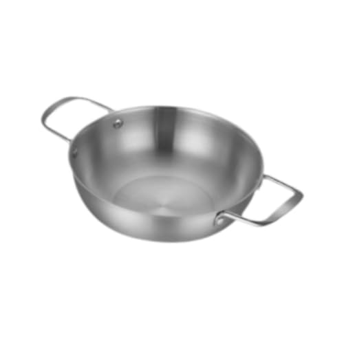 KiBcsLic Paellera de Acero Inoxidable, Ideal para Ramen Y Curry Coreanos, 18 Cm