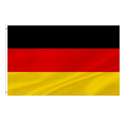Deutschland Flagge • Premium Nationalfahne 90x150 cm Mit Messingösen Für Innen & Außen Wetterfest & 100% Polyester - Ideal für alle Deutschen & Flaggen-Liebhaber