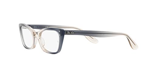 Ray-Ban Women's Rx5499 Lady Burbank Cat Eye Prescription Eyewear Frames, Transparent Blue/Demo Lens, 51 Mm #TOP2