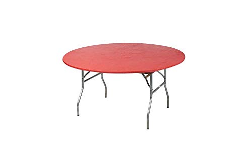 Kwik-Covers Round Fitted Plastic Table Covers, 60" (5 Feet), Red, White, Blue #TOP1