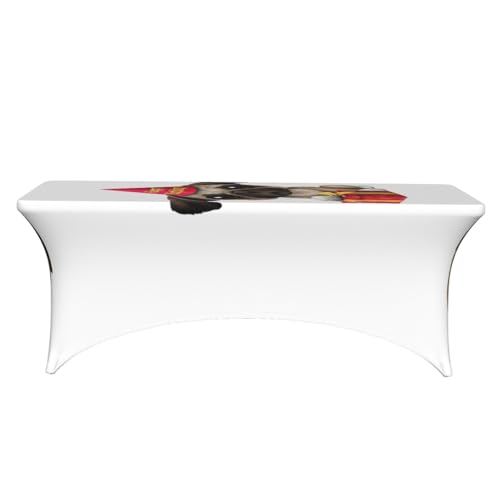 Housse de table rectangulaire extensible 1,8 m élasthanne imprimé carlin pour réception - 3