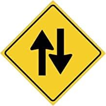 Amazon.com: Retro Tin Sign Two Way Traffic Symbol Road Street Warning ...
