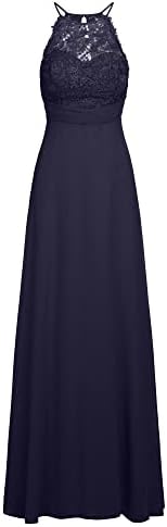 APART Fashion Abendkleid aus Chiffon und Spitze, dunkelblau, L