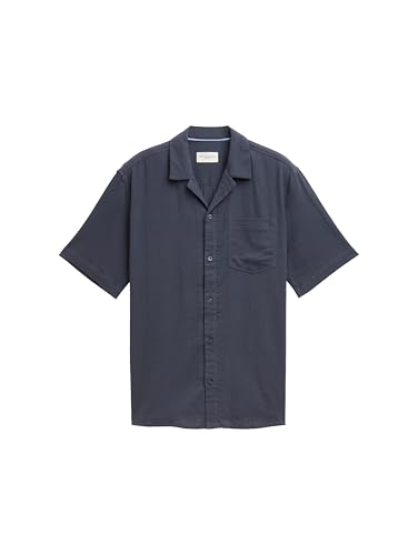 TOM TAILOR Camisa de Manga Corta con Bolsillo en el Pecho para Hombre, 10306 Blueish Grey, 3XL