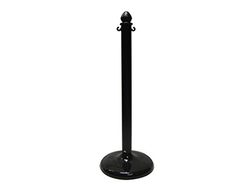Vip Crowd Control Plastic Stanchion In Black 2 Pcs + 16' Chain, Crowd Control Center, W/C-Hook #TOP1