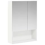 ULUYYUC Armadietto da bagno con specchio bianco, 50 x 14,5 x 70 cm