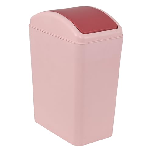 Image of 4.5 Gallon Plastic Trash Can with Swing Lid, Pink