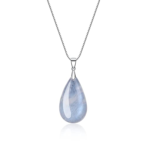 Coai 925 Sterling Silver Teardrop Birthstone Moonstone Crystal Necklace #TOP13