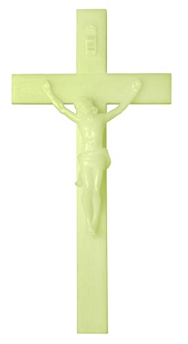 Toccare Luminous Catholic Wall Crucifix - Glows in The Dark! (12" x 6")