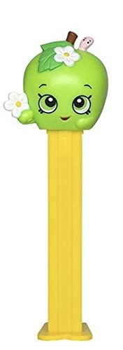 Miniatura 3 de PezCandy Pez Apple Blossom Shopkins - Dispensador de pez en bolsa de violonchelo con 2 rollos de caramelo + paquete de 6 rollos de repuestos de