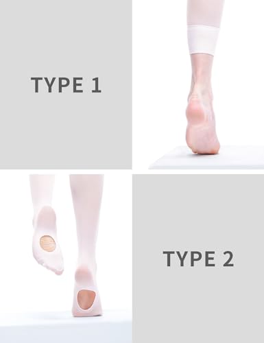 Image of LingTing ballet tights for girls Ultra Soft Pro Convertible Transition dance tights for little kid 2 Packs, 8-10 Years