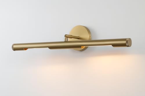 LumoCraft 24 Inch Hardwired Brass Picture Lights for Wall Art Light Wall Picture Light Hardwired for Gallery Art Frame Lighting (Bulb Included)