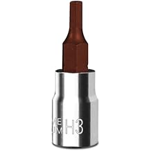BLACKROBOT 3 mm Hex Bit Socket, 1/4 Inch Drive H3 Allen Key Socket, Metric, Full Polished, S2 Steel Head Made For Repairing