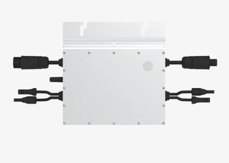 جانب view of Hoymiles HM-600N Microinverter showing cable connections