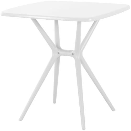 Conjunto de jardin resistente de plastico con mesa y sillas blancas 7