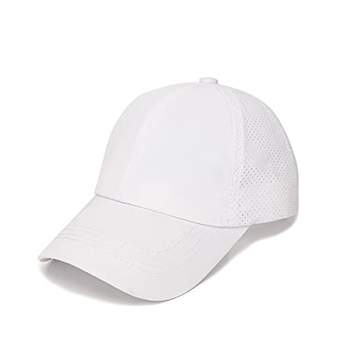 LEDFY Outdoor-Sport-Baseballmütze, beweglicher Sonnenhut, atmungsaktives Mesh, Schnell trocknende Kappe für Mädchen, Frauen, Männer, Unisex,Blanc Cover