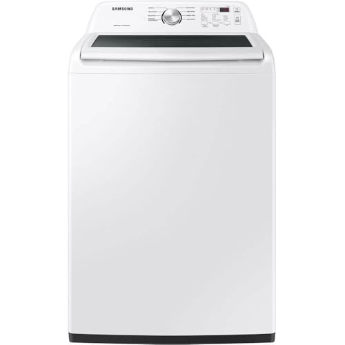 Samsung WA44A3205AW 4.4 Cu. Ft. White Top Load High Efficiency Smart Washer with ActiveWave Agitator