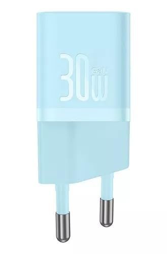 Carregador Baseus Turbo Gan5 Usb-c Para iPhone E Android (Azul, 30W)