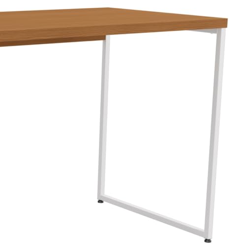 Mesa De Escritório Escrivaninha Kappesberg Industrial Canela/Branco 136cm