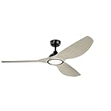 KICHLER 300365SBK Protruding Mount, 3 walnut Blades Ceiling fan with 23 watts light, Satin Black