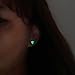Glow in the Dark 8 mm. Triangle Stainless Steel Stud Earrings for Women, Teens and Girls, Hypoallergenic Post Earrings, Elesea Jewelry - Handmade in Italy (Green)