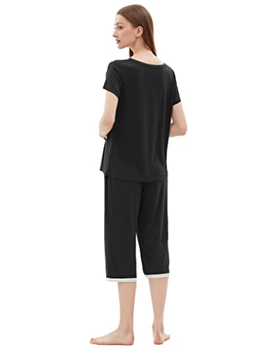Image of Joyaria Cooling Pajamas Bamboo Viscose Lightweight PJs Set Women Wicking Sleepwear for Night Sweat S-XXL