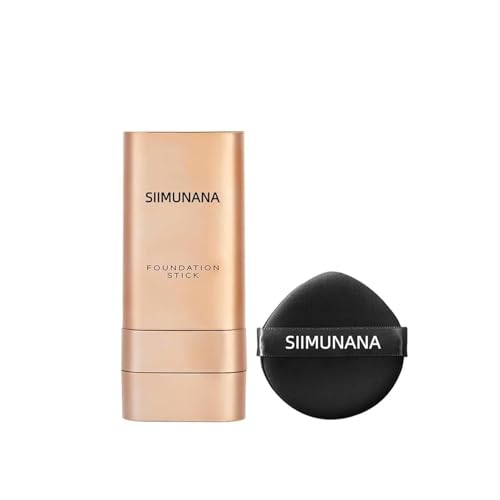 Simunana Foundation Stick Korean Multi-use Double Head Makeup Stick Longwear Natural Finish Waterproof & Sweat-Proof for All Skin Types (NATURAL BEIGE)