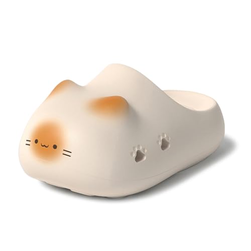 Zapatillas de estar por casa impermeables para adultos: pantuflas de peluche con huellas de gato